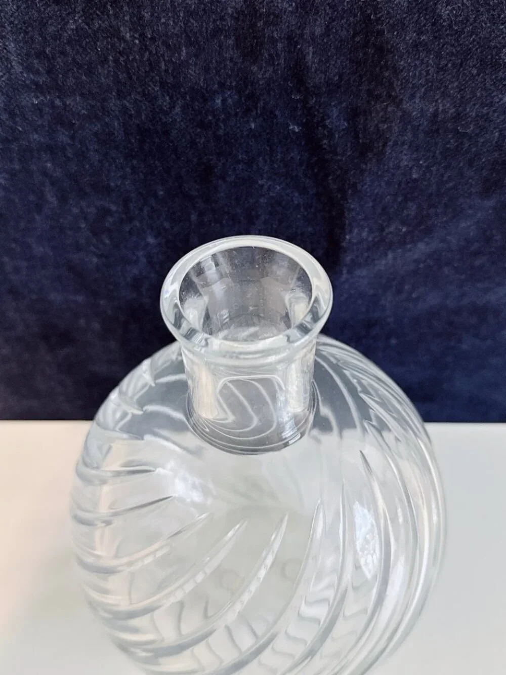 BACCARAT CRYSTAL VASE CYCLADES PATTERN - SPHERICAL BODY - CUT SWIRL DESIGN